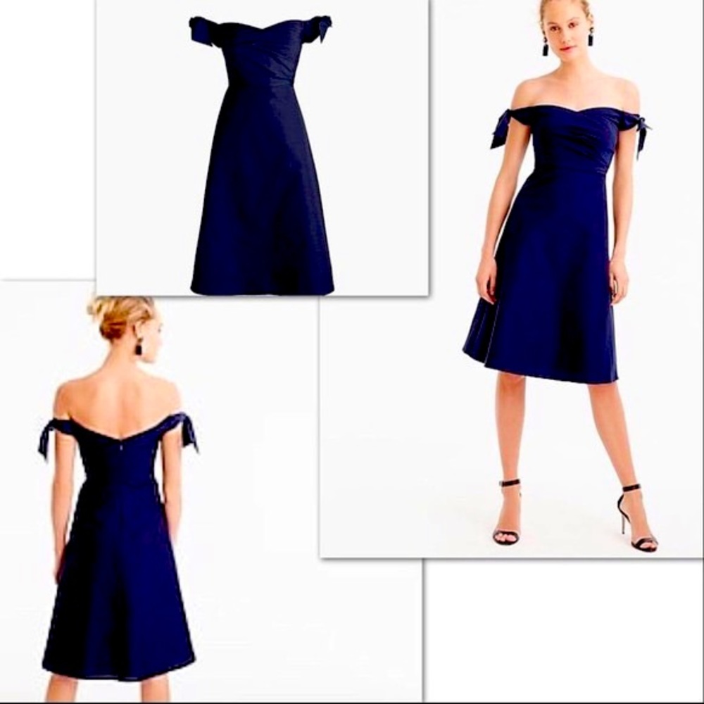 J.Crew royal blue off shoulder dress